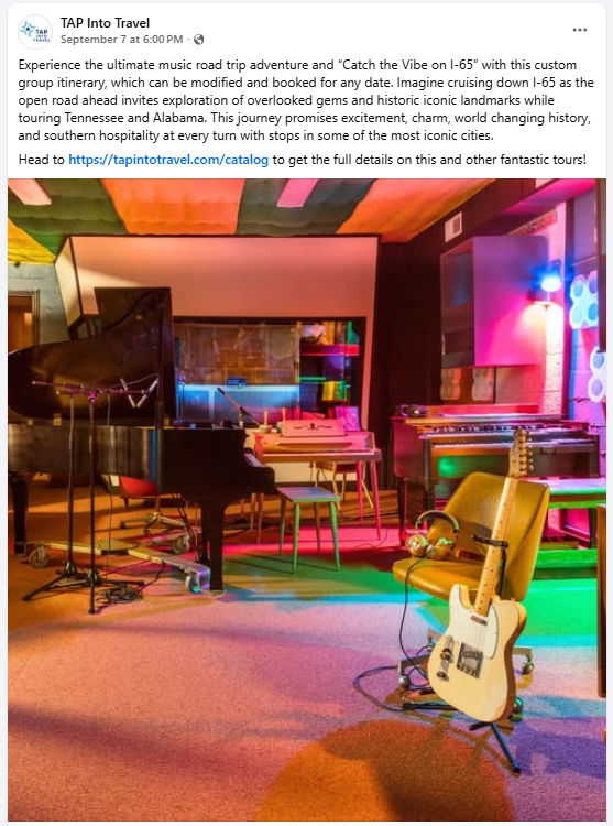 Social Media Post (Facebook account has approximately 1100 followers, Instagram is new and building)